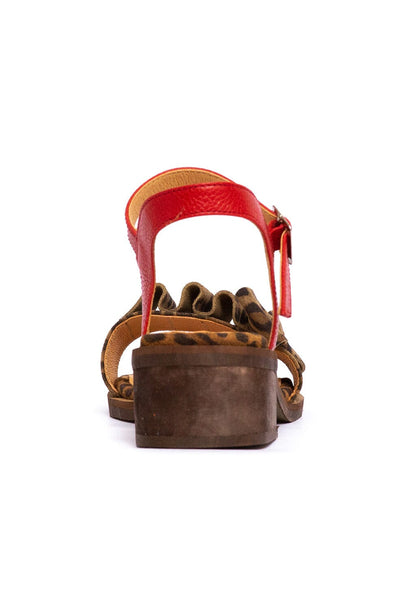 Sandalia Mujer / Nogal Leopardo Rojo SANDALIAS Giani Dafirenze 