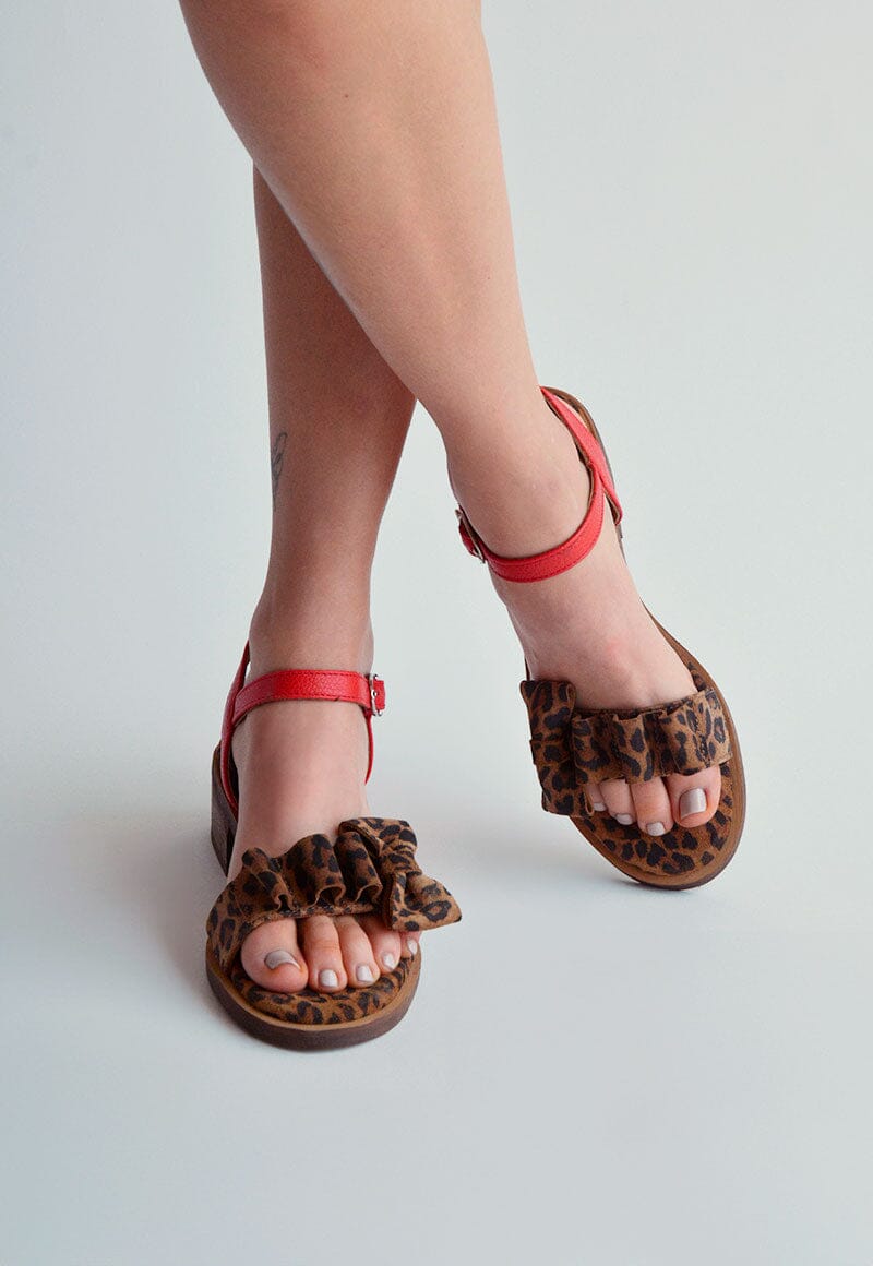 Sandalia Mujer / Nogal Leopardo Rojo SANDALIAS Giani Dafirenze 