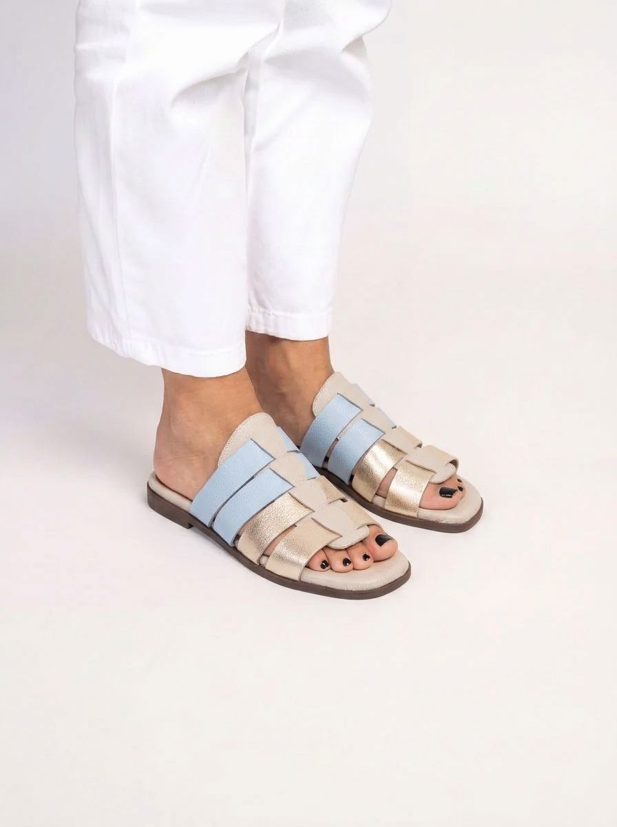 Sandalia Mujer / Opalo Niquel Celeste SANDALIAS Giani Dafirenze 