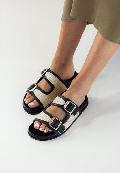 Sandalia Mujer / Palma Negro Beige SANDALIAS Giani Dafirenze 
