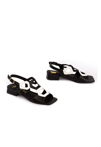 Sandalia Mujer / Perla Negro Blanco ZAPATOS Giani Dafirenze 