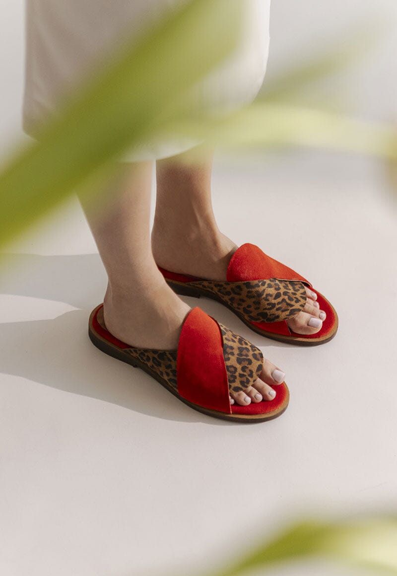 Sandalia Mujer / Peumo Leopardo Rojo SANDALIAS Giani Dafirenze 