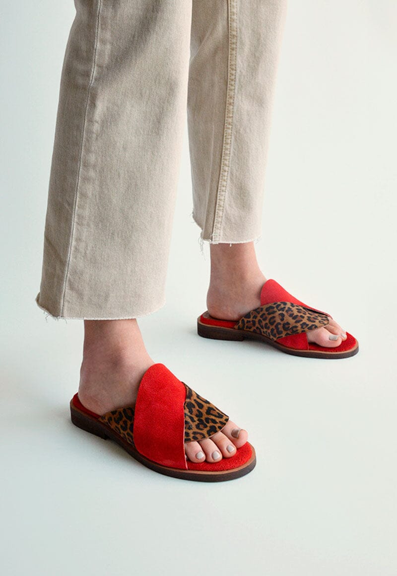 Sandalia Mujer / Peumo Leopardo Rojo SANDALIAS Giani Dafirenze 