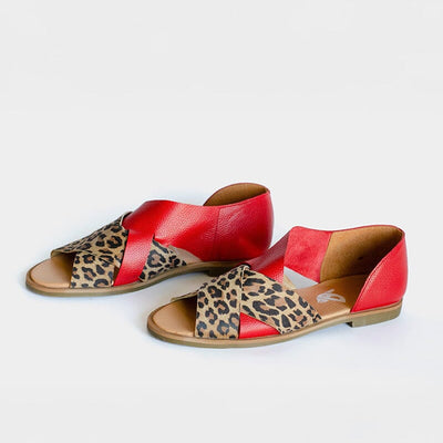 Sandalia Mujer / Socaire Leopardo Rojo