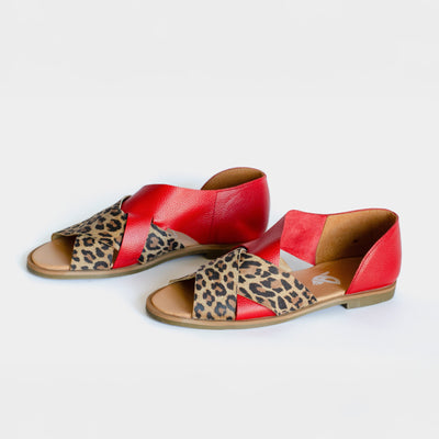 Sandalia Mujer / Socaire Leopardo Rojo
