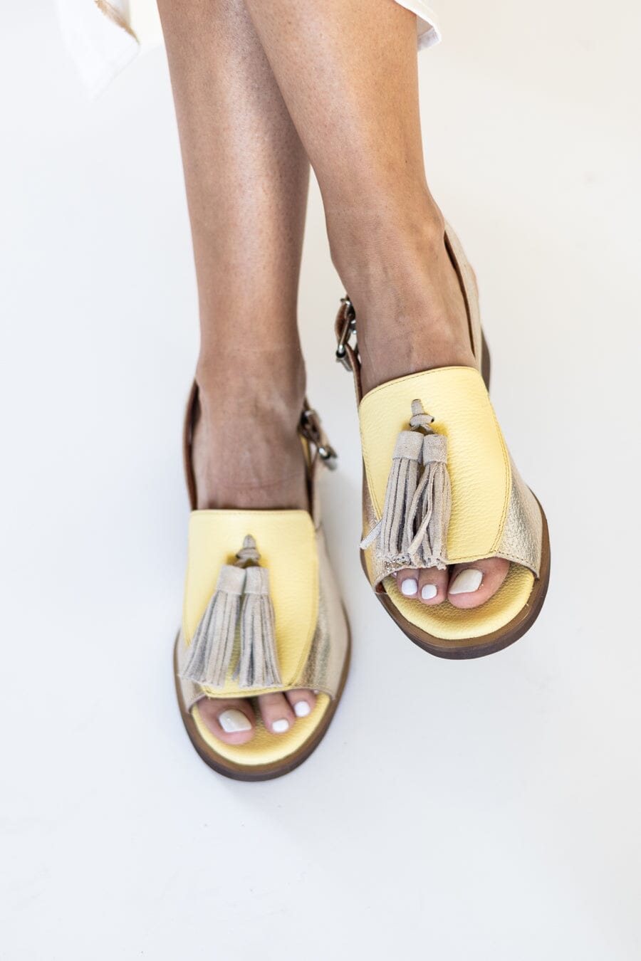 Sandalia Mujer / Sole Amarillo Niquel SANDALIAS Giani Dafirenze 