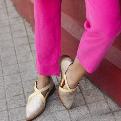Zapato Mujer / Rauli Metalico Amarillo